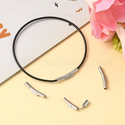 変色防止コラム 304 ステンレススチール製バヨネットネックレス留め具  ステンレス鋼色  25x5x4mm  穴：2mm&nbsp;X-STAS-O035-05