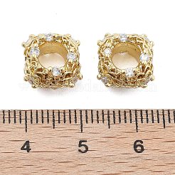 Brass Micro Pave Cubic Zirconia European Beads&nbsp;KK-Q006-40G