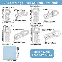 20Pcs 4 Styles 925 Sterling Silver Cord Ends&nbsp;STER-BBC0009-60