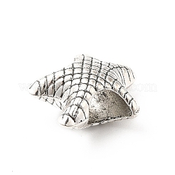 チベット風合金ヨーロピアンビーズ  大穴ビーズ  ヒトデ  アンティークシルバー  13.5x12.5x7mm  穴：4.7mm  約396個/500g&nbsp;PALLOY-P293-125AS