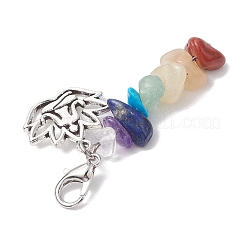 Chakra Natural & Synthetic Mixed Gemstone Pendant Decorations&nbsp;HJEW-JM02101