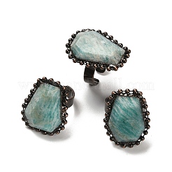 Natural Mixed Gemstone Open Cuff Ring&nbsp;RJEW-M166-03R
