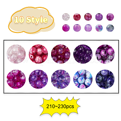 10 Style Spray Painted & Drawbench Transparent & Baking Paint Glass Beads&nbsp;GLAA-YW0001-26A