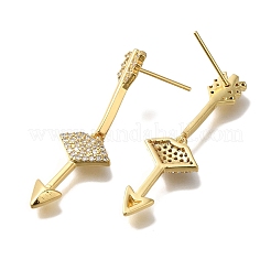 Rack Plating Brass Micro Pave Clear Cubic Zirconia Stud Earrings&nbsp;EJEW-U011-05G