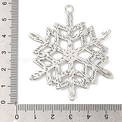 チベットスタイル合金スノーフレーク大きなペンダント  カドミウムフリー＆鉛フリー  アンティークシルバー  58x47x3mm  穴：3mm&nbsp;TIBEP-5252-AS-LF
