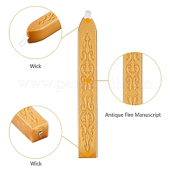 シーリングワックススティック  芯付き  ワックスシーリングスタンプ用  ゴールデンロッド  91x12x11.8mm&nbsp;DIY-WH0003-C04