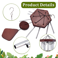 DIY Wood & Aluminium Round Tube Wind Chime Making Kits&nbsp;DIY-PH0023-72B