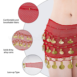 Alloy Coin Tassel Cloth Chain Belts for Dancer&nbsp;DIY-WH0888-880A