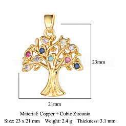 Brass Micro Pave Cubic Zirconia Pendants&nbsp;ZIRC-OY001-49G