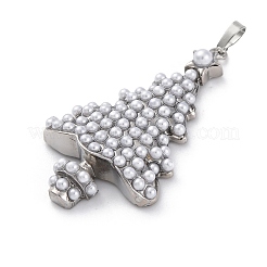 Rack Plating Brass with ABS Imitation Pearls Pendants&nbsp;KK-Q010-07P