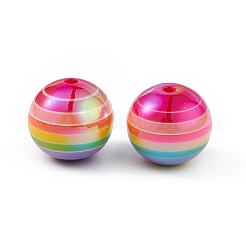 UV Plating Rainbow Iridescent Resin Beads&nbsp;X-RESI-I048-01E