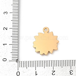 304ステンレスペンダント  イオンプレーティング（ip）  花のチャーム  14KGP本金メッキ  17.5x15x2mm  穴：1.6mm&nbsp;STAS-L283-25G-04