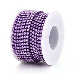 鉄ラインストーンカップチェーン  スプールで  暗い蘭  2.8x3x2.5mm  約29.99フィート（9.14m）/ロール&nbsp;CH-T006-05A-05