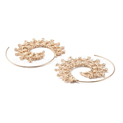 女性用合金スパイラルボルテックスダングルイヤリング  月の満ち欠けの模様  54.5x56x3.5mm  ピン：1mm&nbsp;EJEW-WH0011-49KCG-06