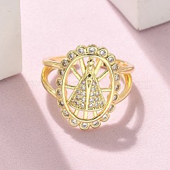 Brass Micro Pave Cubic Zirconia Cuff Rings&nbsp;RJEW-P149-01B-G