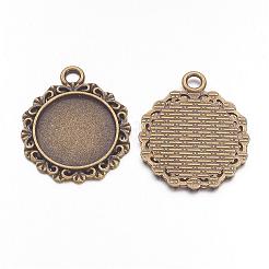 Vintage Tibetan Style Alloy Pendant Cabochon Bezel Settings&nbsp;TIBEP-M018-138AB-NF
