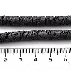 天然溶岩岩ビーズ連売り  艶消し  ディスク  ヒシビーズ  7x3mm  穴：1mm  約136個/連  15.75''（40センチメートル）&nbsp;G-H303-C13