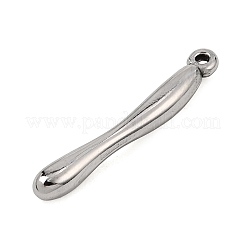 304ステンレスペンダント  ティアドロップチャーム  ステンレス鋼色  21x3x2.5mm  穴：0.8mm&nbsp;SA-CBAA1A1-02P