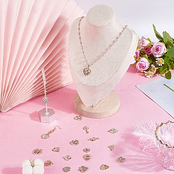 60pcs20スタイルアロイラインストーンペンダント  ハート  ゴールドカラー  10~25x12~19x1.8~3mm  穴：1.5~2.5mm  3個/スタイル&nbsp;FIND-PH0027-87