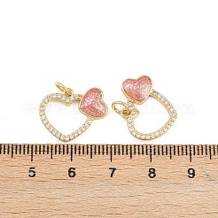 Brass Micro Pave Cubic Zirconia Pendants&nbsp;KK-B150-03G-03