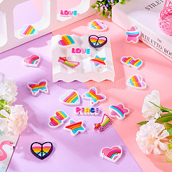 24Pcs 12 Styles Rainbow PVC Cabochons&nbsp;FIND-TA0005-48