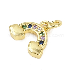 Brass Micro Pave Cubic Zirconia Pendants&nbsp;KK-L231-01G-02