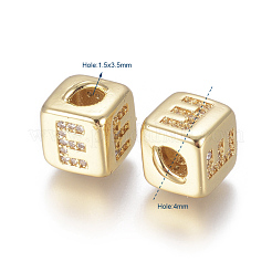 Brass Micro Pave Cubic Zirconia Beads&nbsp;ZIRC-G162-15G-E