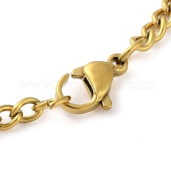 304 Stainlessa Steel Curb Chain Pendant Necklaces&nbsp;NJEW-H034-04G