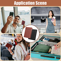 2Pcs 2 Colors PU Leather Passport Cover&nbsp;OFST-CL0001-10C