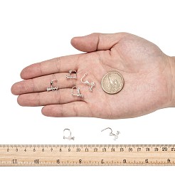 真鍮製ねじ式クリップイヤリングパーツ  スパイラルイヤークリップ  穴開けないイヤリング  銀  13~15x13x5mm&nbsp;X-KK-L164-02S