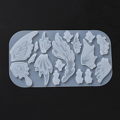 蝶の羽カフイヤリング DIY シリコン金型  レジン型  ホワイト  114x205x5mm  穴：2mm  内径：19~98x7.5~50mm&nbsp;DIY-F139-04