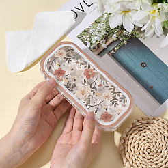 プラスチック眼鏡ケース1個  花模様の長方形  キャメル  165x76x31.5mm&nbsp;AJEW-CN0005-10
