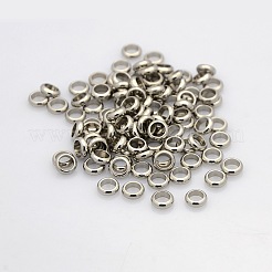 変色防止リング 304 ステンレススチール スペーサービーズ  ジュエリー製造用品の金属パーツ  ステンレス鋼色  6x2mm  穴：4mm&nbsp;STAS-N020-11-6mm