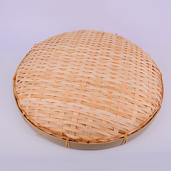 小さなキッチンの竹かご  パン用  果物と野菜の純粋な天然竹かご  バリーウッド  25.5x4cm  内径：23.9のCM&nbsp;AJEW-WH0016-97