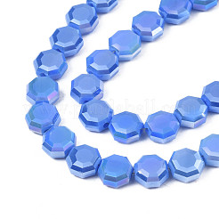 Electroplate Opaque Solid Color Glass Beads Strands&nbsp;EGLA-N002-27-A04