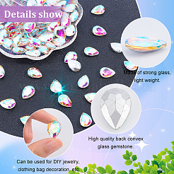 80Pcs Glass Rhinestone Cabochons&nbsp;RGLA-FG0001-16B