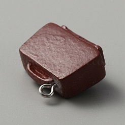 不透明樹脂ペンダント  プラチナトーンのステンレススチールループ付き  他人  19.5x21.5x10.5mm  穴：2mm&nbsp;RESI-TAC0002-73I