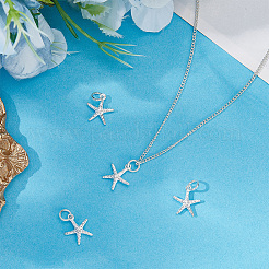4Pcs 925 Sterling Silver Starfish Charms&nbsp;STER-BBC0008-39