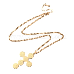 Religion 304 Stainless Steel Saint Benedict Cross Pendant Twisted Chain Necklaces for Men Women&nbsp;NJEW-Z119-02G