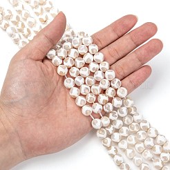 チベット風タートルバック模様ジービーズ連売り  天然な瑪瑙  キリン皮瑪瑙  染め  多面カット  ラウンド  ホワイト  10mm  穴：1mm  約37個/連  13.7インチ&nbsp;G-G036-10mm-6