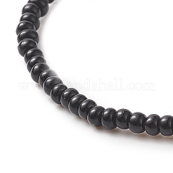 Halloween Theme Glass Seed & Polymer Clay Beaded Stretch Bracelet for Women&nbsp;BJEW-JB09269
