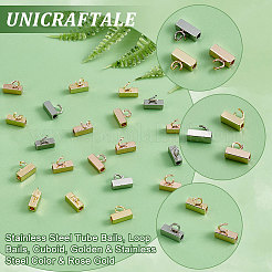 30Pcs 3 Colors 201 Stainless Steel Tube Bails&nbsp;STAS-UN0038-70