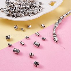 1Box 260pcs/box Tibetan Style Alloy Spacer Beads Large Hole&nbsp;TIBEB-TA0001-01AS