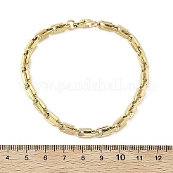 304ステンレススチールロックリンクチェーンブレスレット女性用男性用  イオンプレーティング（ip）  ゴールドカラー  8-1/4インチ（20.9cm）&nbsp;BJEW-F488-03G