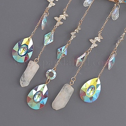 Iron & Brass & Crystal Glass Sun Catcher Pendants&nbsp;HJEW-K049-03