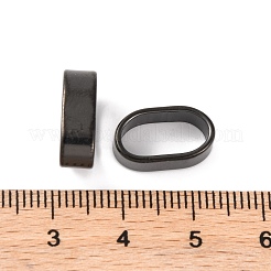 イオンプレーティング（IP）304ステンレススチールスライドチャーム  オーバル  ブラック  8x14x5mm  穴：6x12mm&nbsp;STAS-S133-01EB-02