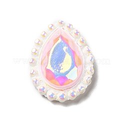オペーク樹脂カボション  ティアドロップ  ABカラーメッキ  ミックスカラー  29x19x7mm&nbsp;CRES-M014-13
