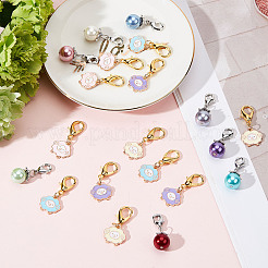 12Pcs Alloy Enamel Sheep Pendant Decorations&nbsp;HJEW-SC0001-22
