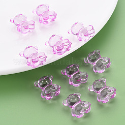 透明なアクリルビーズ  水平穴  クマ  スミレ  18.5x15.5x11mm  穴：2.5mm  約320個/500g&nbsp;MACR-S373-80-B01