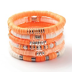 Synthetic Hematite & Polymer Clay Hieishi Stretch Bracelets Set for Women&nbsp;BJEW-JB07430